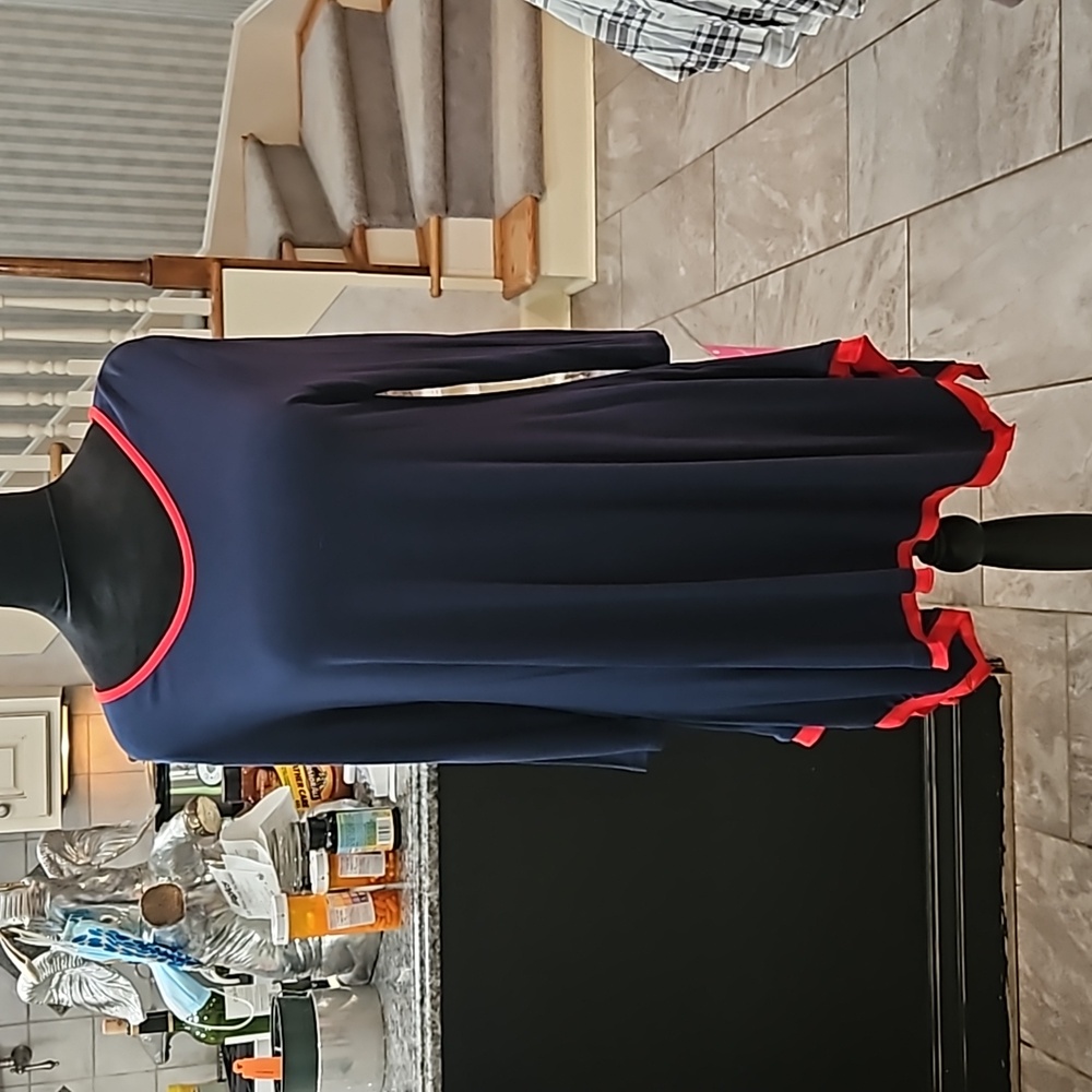 P. Michael, NWT, Navy and red long sleeved dress.